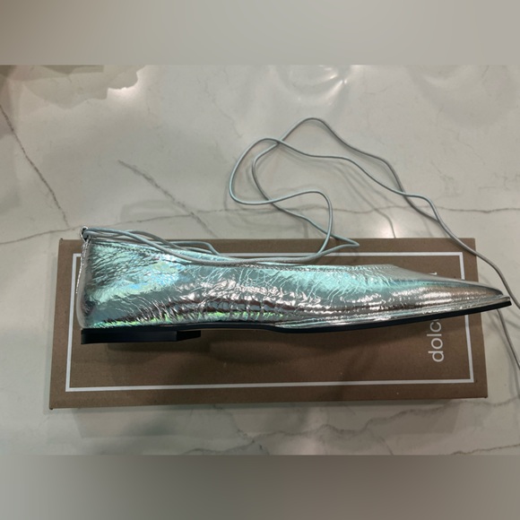 DOLCE VITA SILVER BALLET FLATS